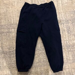 Aritzia Sweatfleece Navy Cargo Joggers